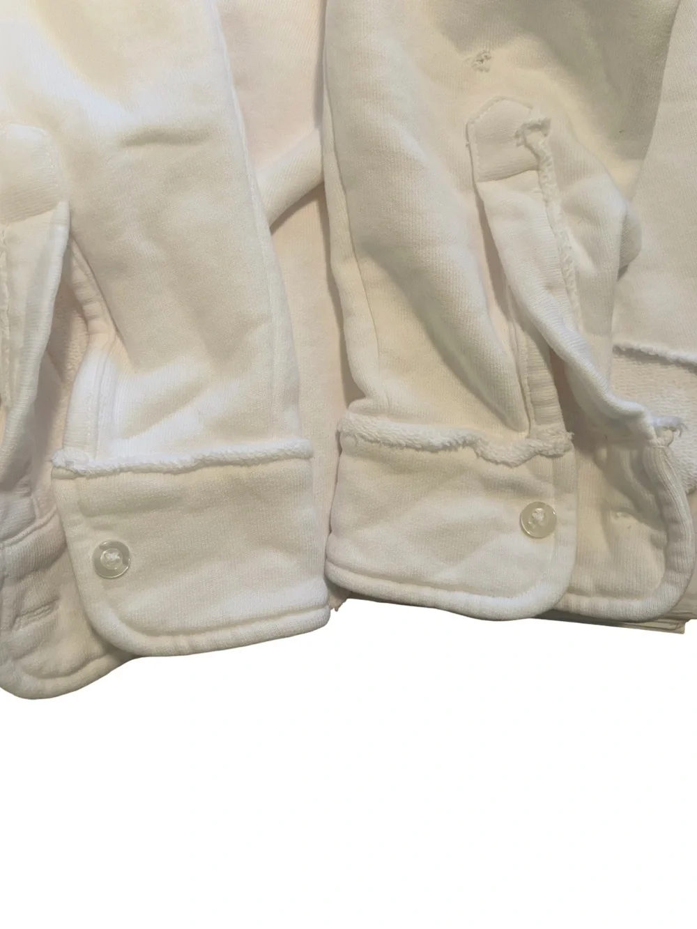 Frank & Eileen Eileen Triple Fleece Sweatshirt Button-Up White Size XS - Picture 6 of 7